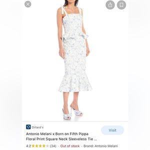 Antonio Melani x Dillards Blue and White Dress size 2